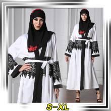 Mulheres de design de moda suave muçulmano Poliéster e spandex rendas moda jilbab abaya